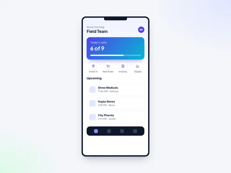 Field Sales Mobile App – Demo Project by FirstLineHelp