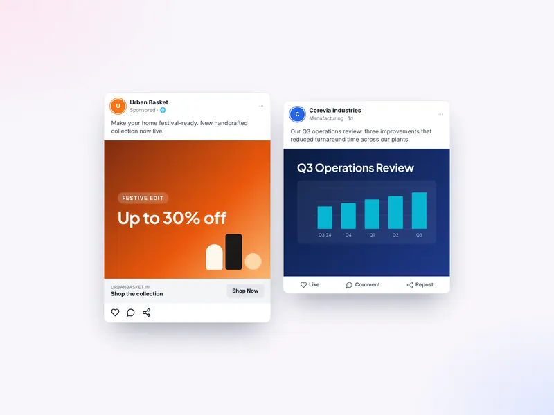 Facebook & LinkedIn Ad Creatives – Sample Work by FirstLineHelp
