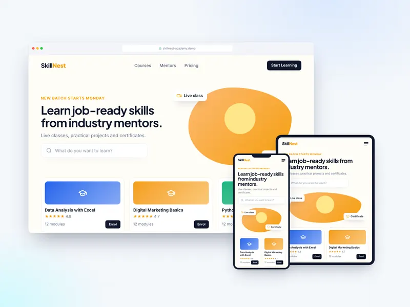 Education & Coaching Website – Concept Design by FirstLineHelp